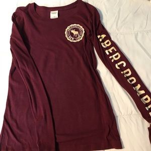 Abercrombie Burgundy Long Sleeve Shirt